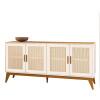 Buffet Sala Jantar Ratan 4 Portas 172cm Andorra EDN Off White/Cedro