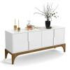 Buffet Balcão Para Sala de Jantar 168cm 4 Portas Amalfi Lukaliam Branco/Canela