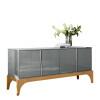 Buffet Balcão Para Sala de Jantar 168cm 4 Portas Amalfi Lukaliam Cinza/Tauari