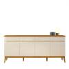 Buffet Grande 190cm Para Sala Estar Jantar 4 Portas 4 Gavetas Dinner 1.9 EAX Off White/Cedro