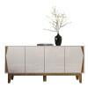 Balcão Buffet 4 Portas 165cm Surina EAX Móveis Off White/Canela