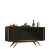 Buffet Moderno 4 Portas 1.6 Channel Fabrimoveis Preto/Nature
