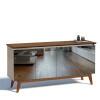 Balcão Buffet 4 Portas Com Espelho 1.60 Classic Imcal Off White/Freijó