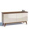 Balcão Buffet 1.65cm Para Sala de Jantar 4 Portas Classic Imcal Off White/Freijó