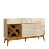 Balcão Buffet Adega Sala Jantar Chandon EDN Off White/Cedro