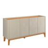 Buffet Balcão 160cm Sala com 4 Portas Flip 1.6 Patrimar Off White/Cinamomo