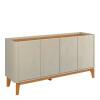 Buffet Balcão 160cm Sala com 4 Portas Flip 1.6 Patrimar Off White/Cumaru