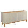 Buffet Balcão 180cm Sala com 4 Portas Flip 1.8 Patrimar Off White/Cinamomo