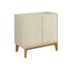 Buffet Balcão Pequeno 90cm Sala com 2 Portas Flip 90 Patrimar Off White