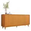 Buffet Sala Jantar 180cm 4 Portas Cantos Arredondado Liv 1.8 EDN Cedro