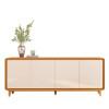 Buffet Sala Jantar 218cm 4 Portas Cantos Arredondado Liv 2.2 EDN Cedro/Off White