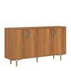 Buffet Balcão 160cm 4 Portas Pés Ferro Marsala Lukaliam Jequitiba
