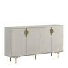 Buffet Balcão 160cm 4 Portas Pés Ferro Marsala Lukaliam Off White