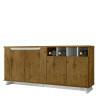 Balcão Buffet Aparador Adega 160cm 4 Portas Munique Lukaliam Canela/Off White