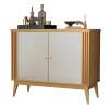 Buffet Pequeno 90cm Ripado Sala Jantar 2 Portas Argo EDN Freijo/Fendi