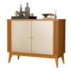 Buffet Pequeno 99cm Ripado Sala Jantar 2 Portas Argo EDN Cedro/Off White
