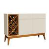 Buffet Para Sala Pequeno Com Adega 2 Portas 2 Gavetas Cena EAX Off White/Cedro