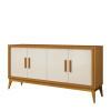 Buffet Sala Jantar 160cm 4 Portas Union EDN Cedro/Off White