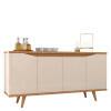 Buffet Balcão 1.6 Sala de Jantar 4 Portas Grace Casa D Off White/Noce