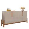 Buffet Balcão Sala de Jantar 4 Portas Lizz 1.7 Casa D Off White/Cedro