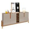 Buffet Balcão Sala de Jantar 4 Portas Adega Lizz 1.9 Casa D Off White/Cedro