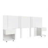 Cabeceira Extensiva Casal Queen King com Mesa Lateral Gaveta Flora Lukaliam Branco