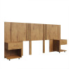 Cabeceira Extensiva Casal Queen King com Mesa Lateral Gaveta Flora Lukaliam Cinamomo