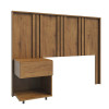 Cabeceira de Solteiro com Mesa Lateral Gaveta Flora Lukaliam Cinamomo