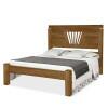 Cama de Casal Madeira Maciça Para Colchão 128/138 Gabriela Atraente Castanho
