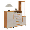 Cômoda Grande Com Espelho Giratório 163cm Copacabana Lukaliam Cinamomo/Off White