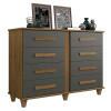 Cômoda Grande 8 Gavetas 136cm Georgia RV Móveis Cinamomo/Grafite