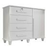 Cômoda com Sapateira 120cm 4 Gavetas Quarto Grécia RV Móveis Branco