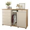Cômoda Grande Portas de Correr Espelho 176cm Max New Lukaliam Freijo/Off White