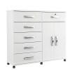 Cômoda Sapateira 1 Porta 6 Gavetas 126cm Platina Lukaliam Branco