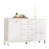 Cômoda Grande 4 Gavetas 2 Portas e Cabideiro Prisma Lukaliam Branco