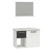 Conjunto Para Banheiro Aço Gabinete com Espelho Açai 60 Cozimax Branco/Preto