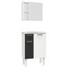 Conjunto Para Banheiro Aço Araça 60 Espelho Ameixa Cozimax Branco/Preto