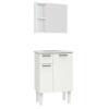 Conjunto Para Banheiro Aço Araça 60 Espelho Ameixa Cozimax Branco