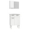 Conjunto Para Banheiro Aço Araça 60 Espelho Romã Cozimax Branco
