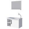 Conjunto Gabinete Para Banheiro Aço com Espelho Caju 60 Cozimax Branco