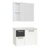 Conjunto Para Banheiro Aço Gabinete Kiwi 60 Espelho Ameixa Cozimax Branco/Preto