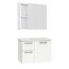 Conjunto Para Banheiro Aço Gabinete Kiwi 60 Espelho Ameixa Cozimax Branco