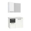 Conjunto Para Banheiro Aço Kiwi 60 Espelheira Romã Cozimax Branco/Preto