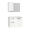 Conjunto Para Banheiro Aço Kiwi 60 Espelheira Romã Cozimax Branco