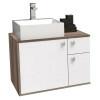 Gabinete de Banheiro Caeté 60 com Cuba Cubo Cozimax Branco/Tamarindo