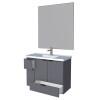 Conjunto Para Banheiro Orquídea 80 Com Espelho Bisotê 800x850 Cozimax Cinza