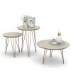 Conjunto de 3 Mesas Centro Apoio Lateral Evolution Patrimar Off White