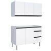 Cozinha Completa Gabinete Para Pia e Armário Aéreo Gaia 120cm Cozimax Branco 