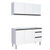 Cozinha Completa Gabinete Para Pia e Armário Aéreo Gaia 150cm Cozimax Branco 
