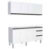 Cozinha Completa Gabinete Para Pia e Armário Aéreo Gaia 180cm Cozimax Branco